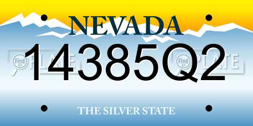 14385Q2 Nevada License Plate