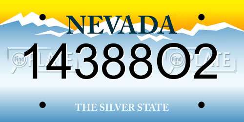 14388O2 Nevada License Plate