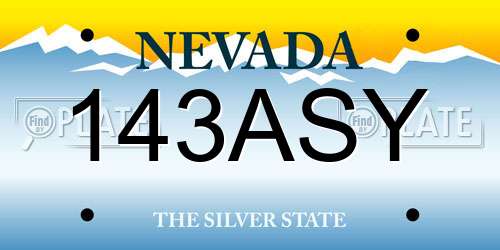 143ASY Nevada License Plate