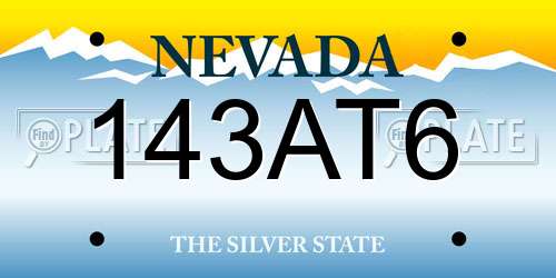 143AT6 Nevada License Plate