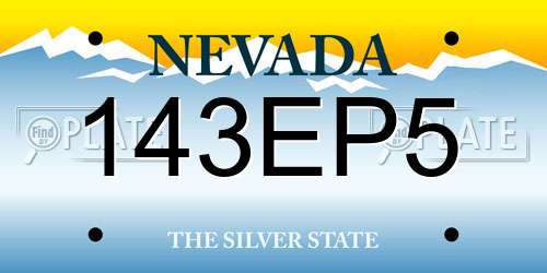 143EP5 Nevada License Plate