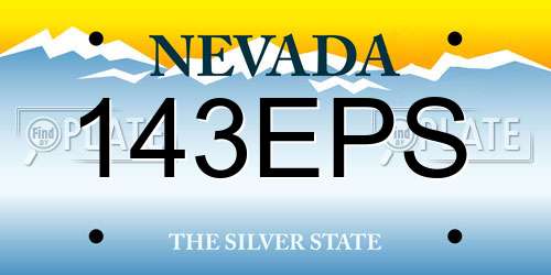 143EPS Nevada License Plate