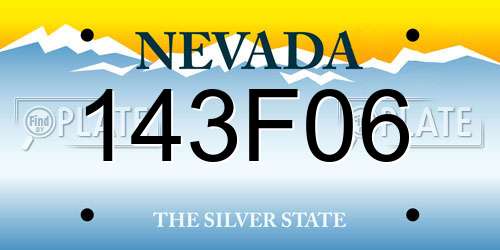 143F06 Nevada License Plate