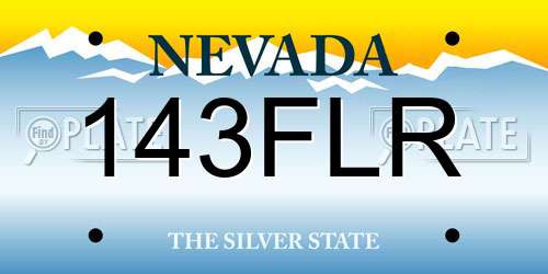 143FLR Nevada License Plate