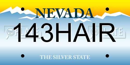 143HAIR Nevada License Plate