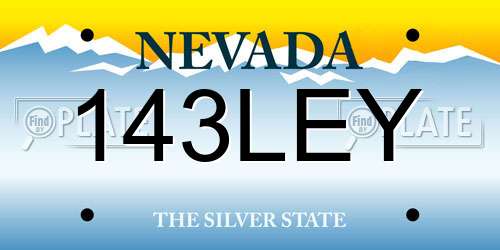 143LEY Nevada License Plate