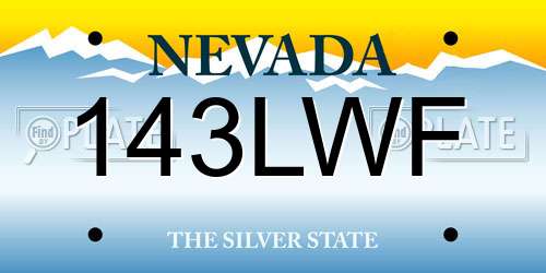 143LWF Nevada License Plate