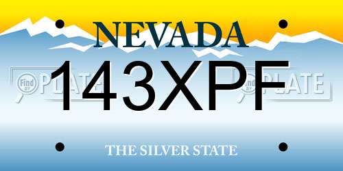 143XPF Nevada License Plate