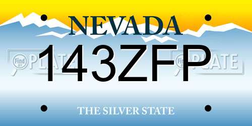 143ZFP Nevada License Plate