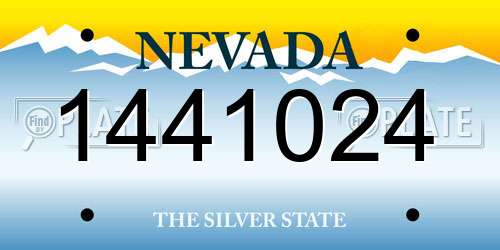 1441024 Nevada License Plate
