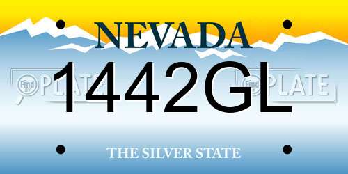 1442GL Nevada License Plate