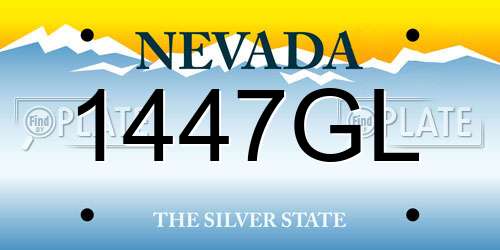 1447GL Nevada License Plate
