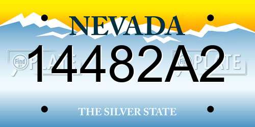 14482A2 Nevada License Plate