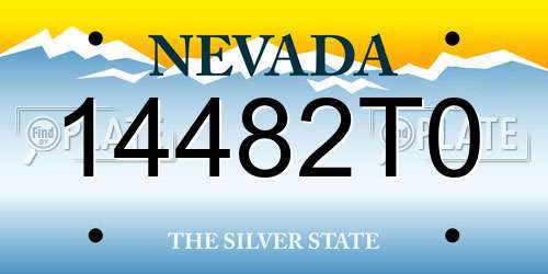 14482T0 Nevada License Plate