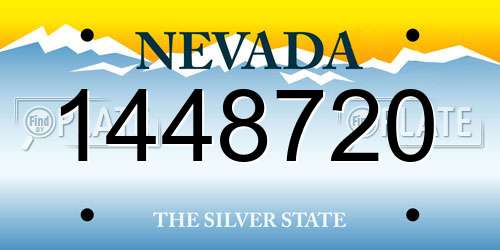1448720 Nevada License Plate