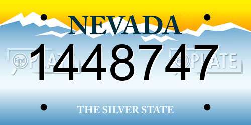1448747 Nevada License Plate