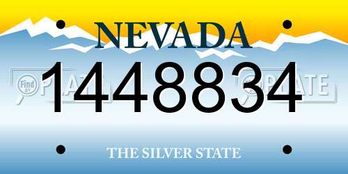 1448834 Nevada License Plate