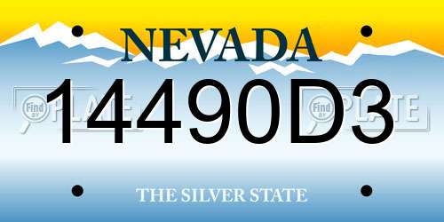 14490D3 Nevada License Plate