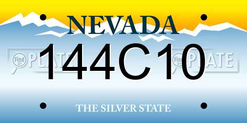 144C10 Nevada License Plate