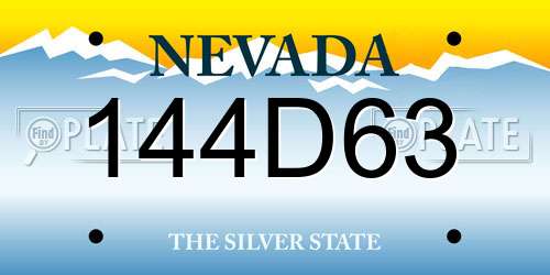144D63 Nevada License Plate