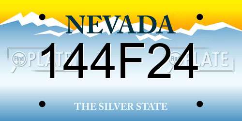 144F24 Nevada License Plate