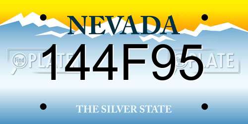 144F95 Nevada License Plate