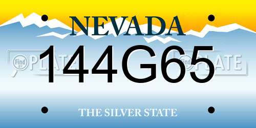 144G65 Nevada License Plate