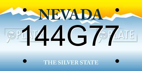 144G77 Nevada License Plate