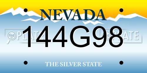144G98 Nevada License Plate
