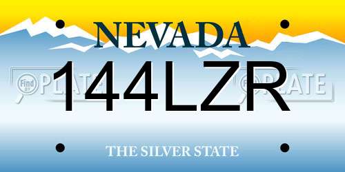 144LZR Nevada License Plate