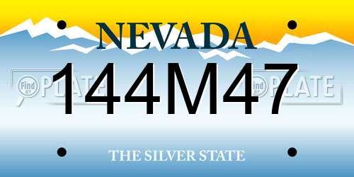 144M47 Nevada License Plate