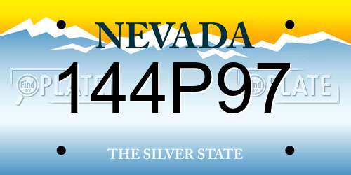 144P97 Nevada License Plate