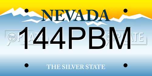 144PBM Nevada License Plate
