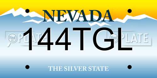 144TGL Nevada License Plate