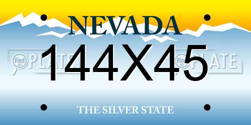144X45 Nevada License Plate