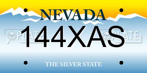 144XAS Nevada License Plate