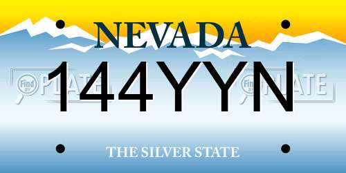 144YYN Nevada License Plate