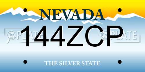 144ZCP Nevada License Plate