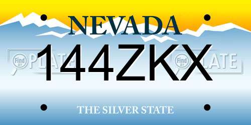 144ZKX Nevada License Plate