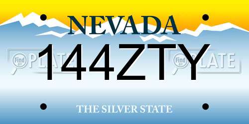 144ZTY Nevada License Plate