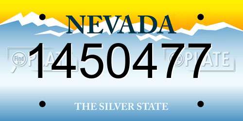 1450477 Nevada License Plate