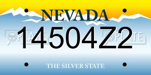 14504Z2 Nevada License Plate