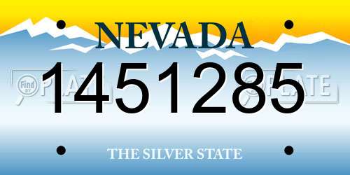 1451285 Nevada License Plate