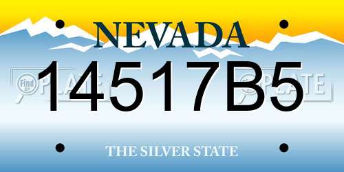 14517B5 Nevada License Plate