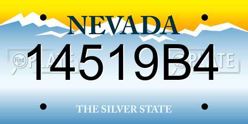 14519B4 Nevada License Plate