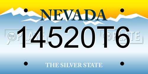 14520T6 Nevada License Plate