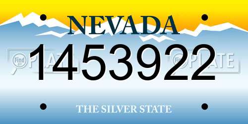 1453922 Nevada License Plate