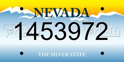 1453972 Nevada License Plate