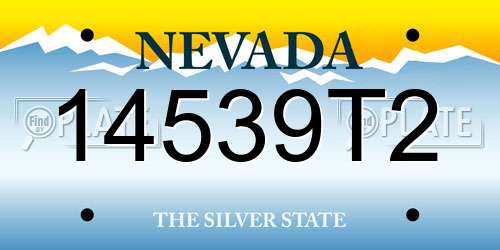 14539T2 Nevada License Plate