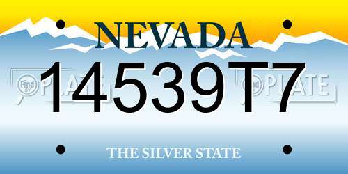 14539T7 Nevada License Plate